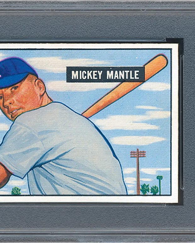 1951 Bowman Mickey Mantle card, graded PSA 9.