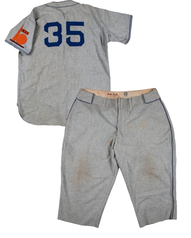 Uniform Babe Ruth wore while coaching first base for the Brooklyn Dodgers in 1938.