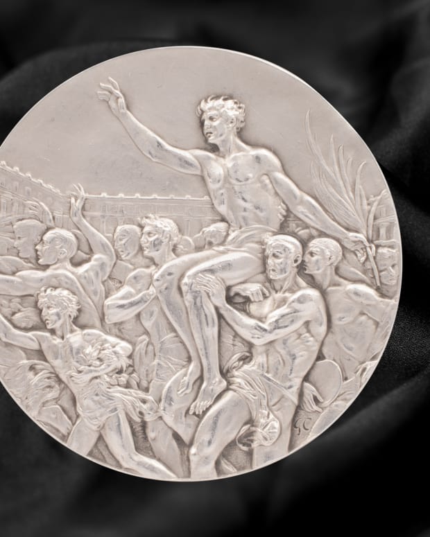 Olympic Silver Medal won by Germany's Carl "Luz" Long during the 1936 Berlin Games.
