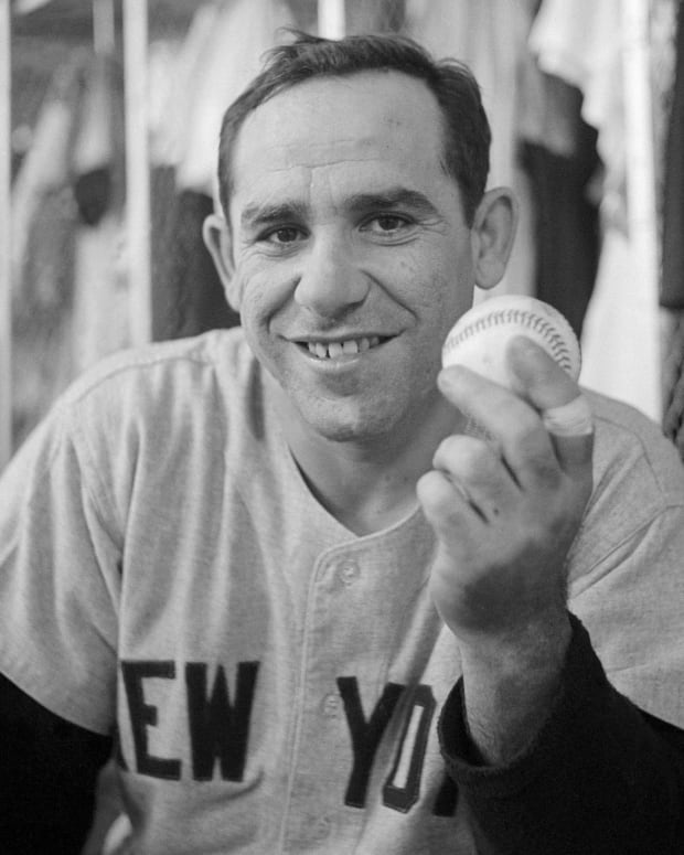 Men's New York Yankees Yogi Berra Nike White Home Authentic