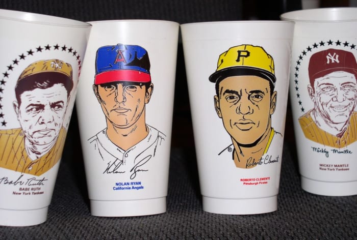 Slurpees are close to a 50th anniversary salute, but it was the 1970s sports cups that really put them on the map for collectors. 