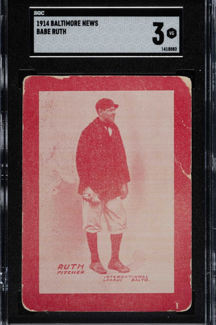 1914 Babe Ruth Rookie Card Sells For Record 72 Million Sports Collectors Digest 2163