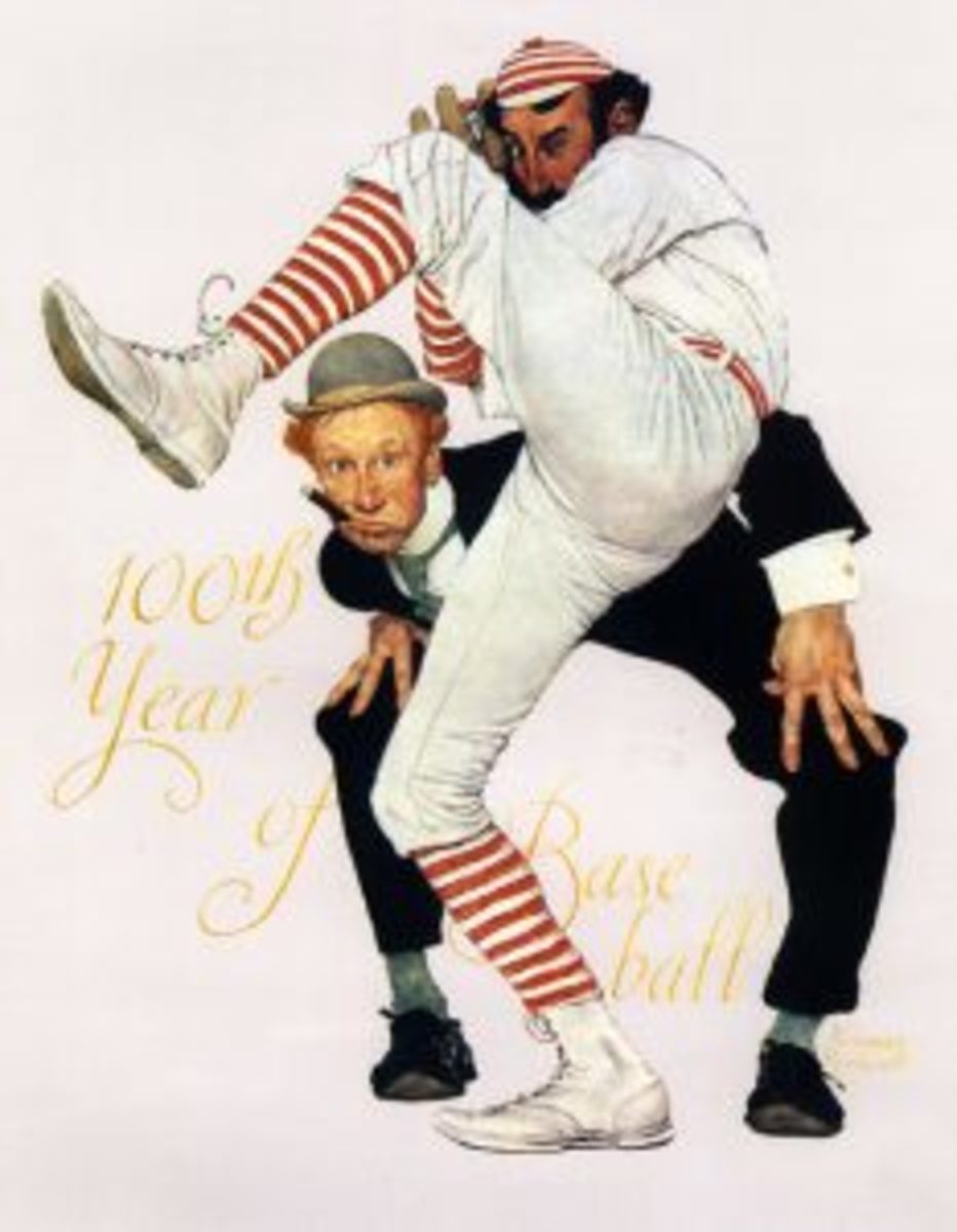 "100 Years" is one of the Rockwell oil paintings housed in the National Baseball Hall of Fame collection in Cooperstown. (Photo courtesy of Norman Rockwell Museum.)