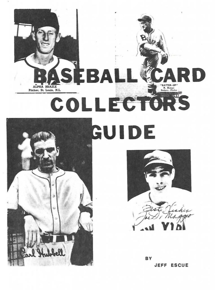 The cover of Escue’s hobby guide complete with a DiMaggio autograph – likely penned by Joe’s sister.