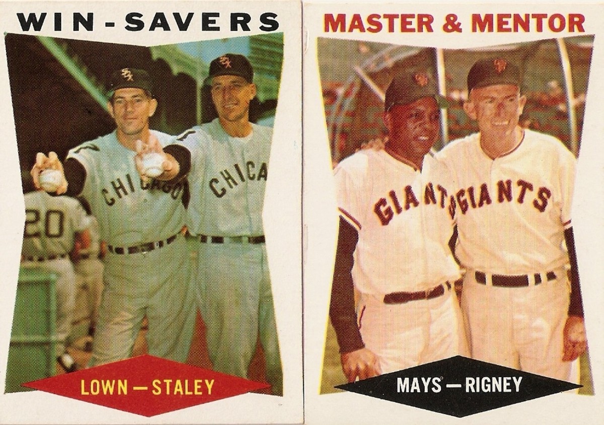 Brown wrote the backs of the multiple-player cards from scratch. Willie Mays made it onto a number of combination cards. 