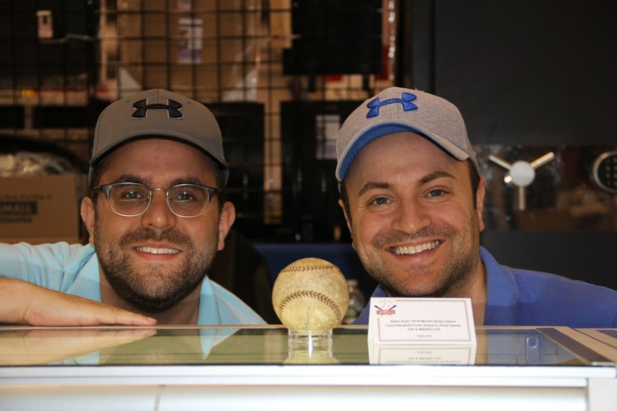A ball that gets better with each examination. The Dweck Brothers showed off a ball signed by Ed Barrow, Harry Frazee and U.J. Hermann, and inscribed in the hand of Babe Ruth.