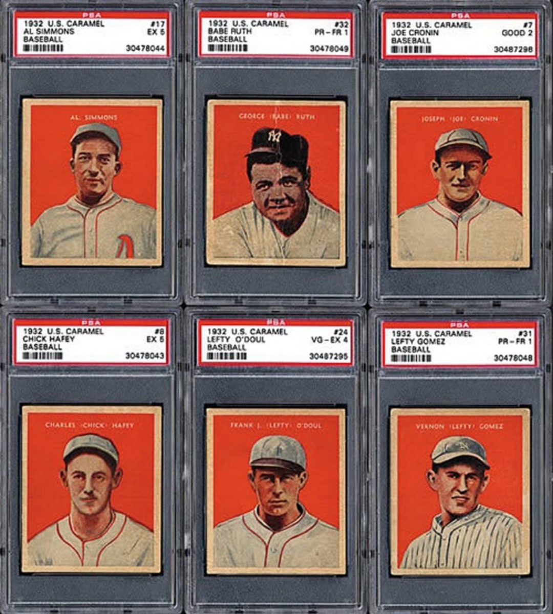 Babe Ruth caps off the 1932-33 U.S. Caramel set, but the other 26 baseball players in the set aren’t too shabby either. 