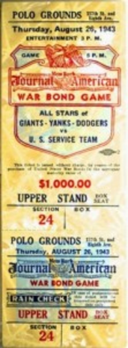 Tickets from the war bond game can be found for $100-$200. 