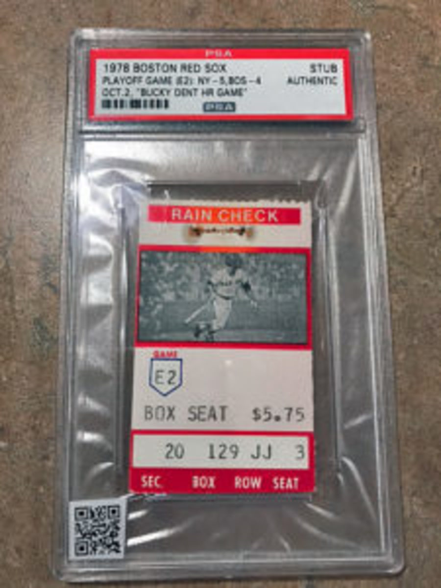 1978 Yankees vs. Red Sox Bucky Dent Home Run Game Ticket Stub, PSA