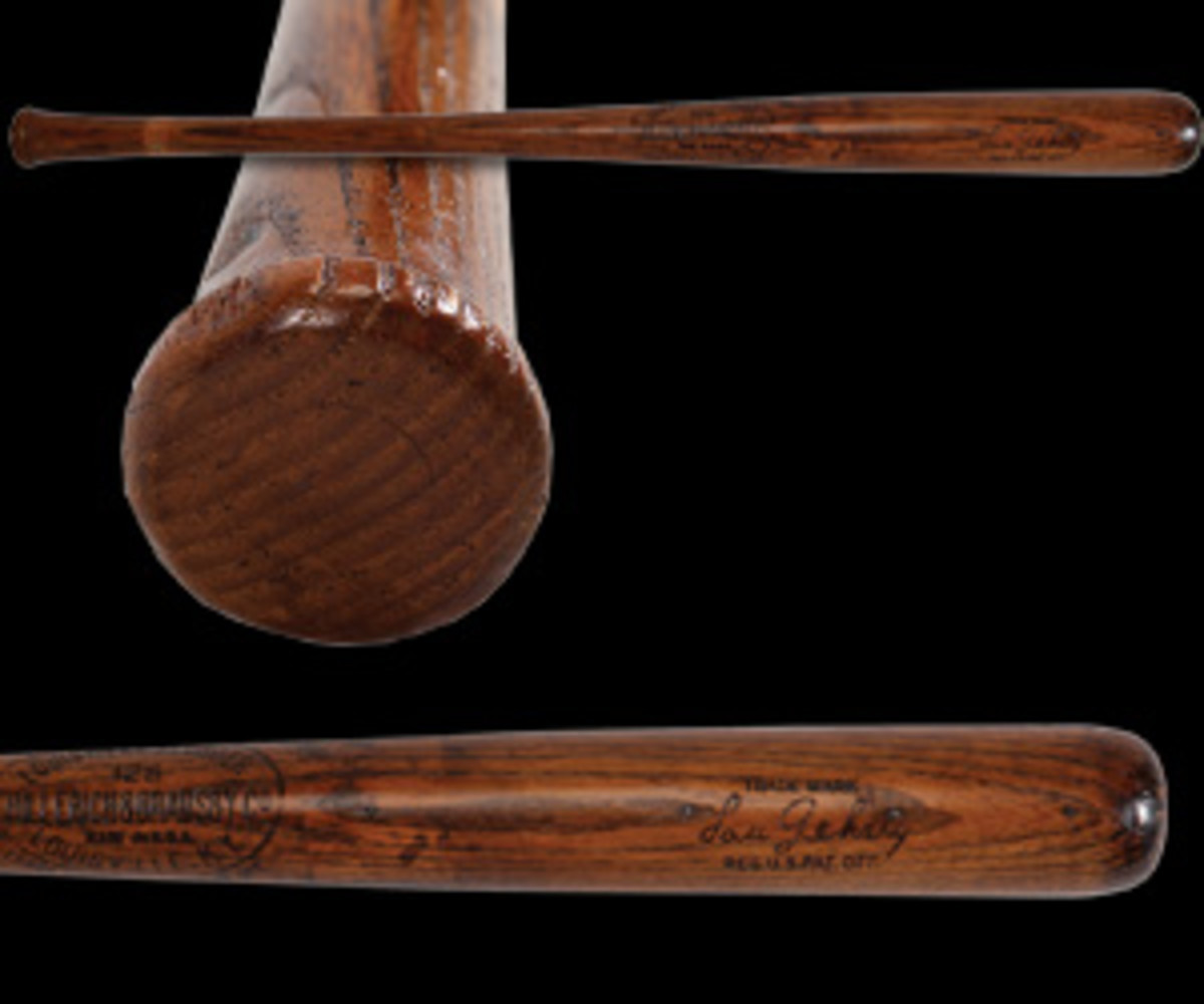 Lou Gehrig rookie era game-used bat.