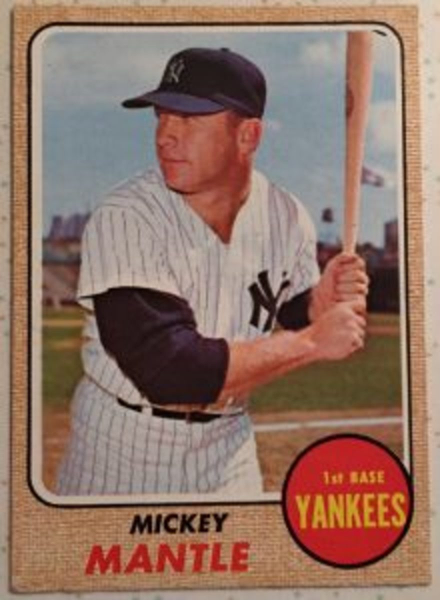 This 1968 Topps Mickey Mantle was purchased by Sports Collectors Digest Editor Bert Lehman when he was in high school in the 1980s.