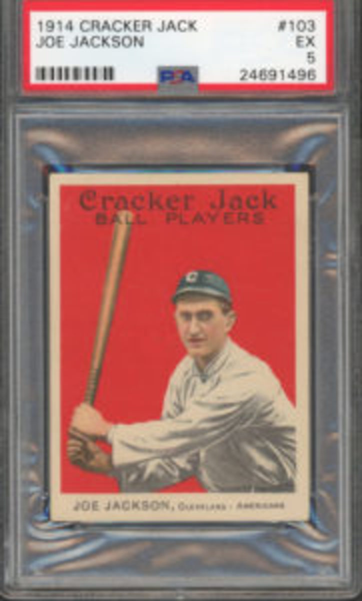  One of Brady Hill’s favorite baseball card sets to collect is the 1914 Cracker Jack set. (Image courtesy Brady Hill)