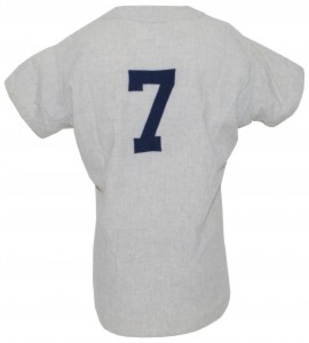 1958 Mickey Mantle NY Yankees game-used flannel road jersey attributed to the 1958 World Series, $114,000. Grey Flannel Auctions image.