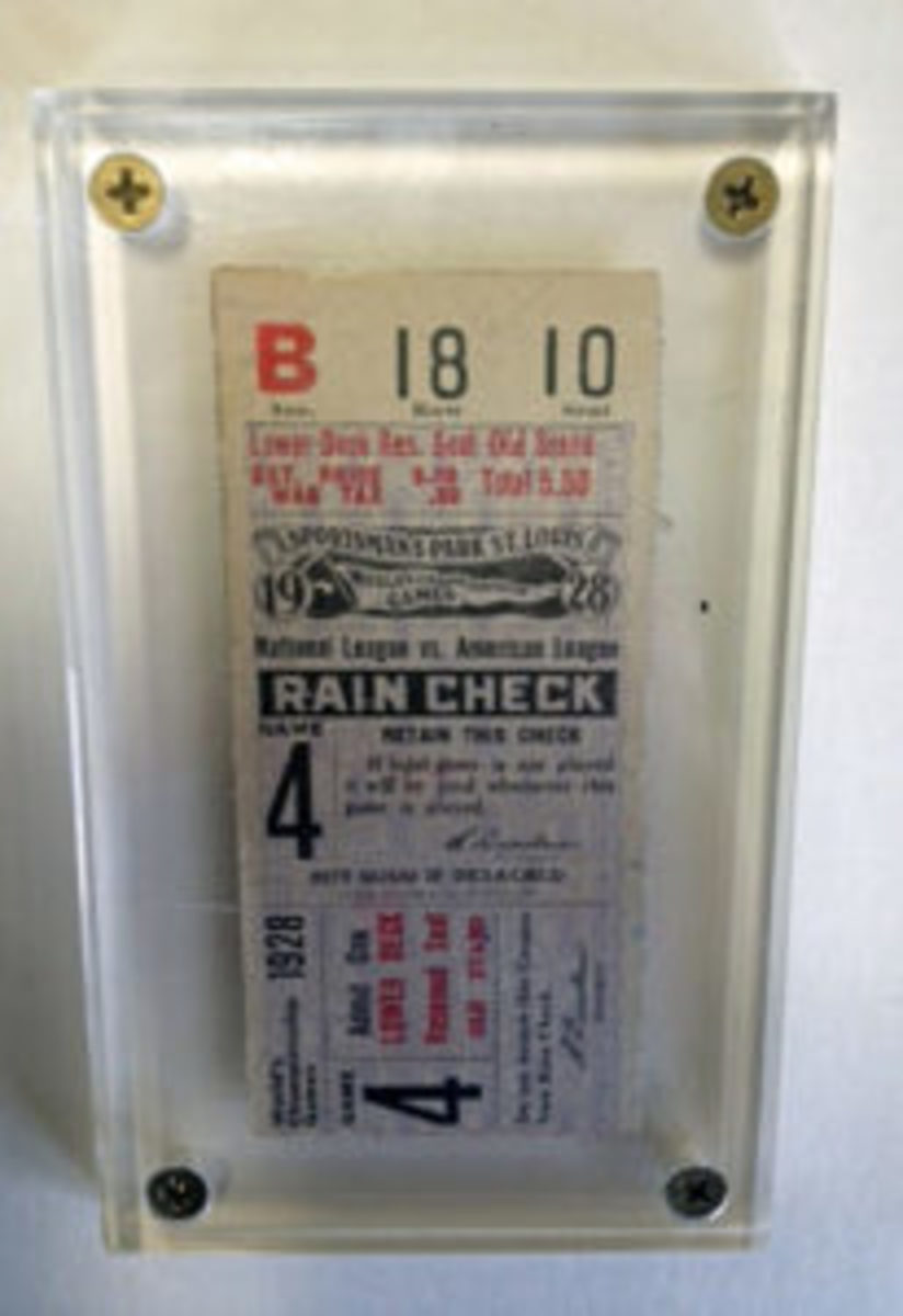  A 1928 World Series Game 4 ticket acquired inexpensively from a “downsizing” collector. (Submitted photo)