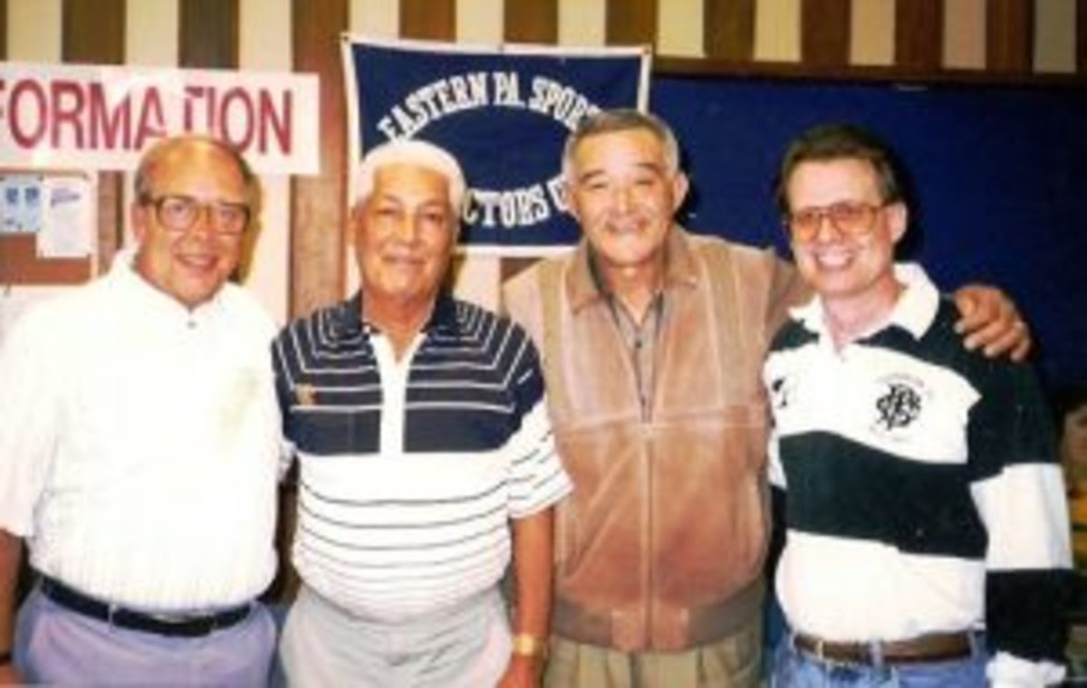 (L to R) Bob Schmierer, Bobby Avila, Chico Carrasquel and Pat Quinn. (Photo courtesy Pat Quinn)