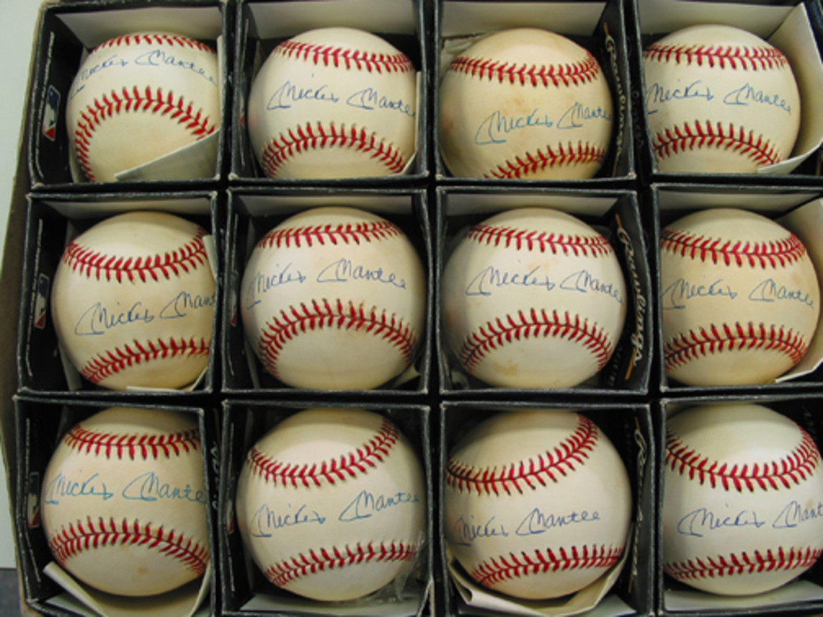 These boxes of Mickey Mantle-signed baseballs – all forgeries – represent just a tiny fraction of all the Big Three memorabilia that was sold by the Bullpen gang and that remains in the hands of collectors today. 