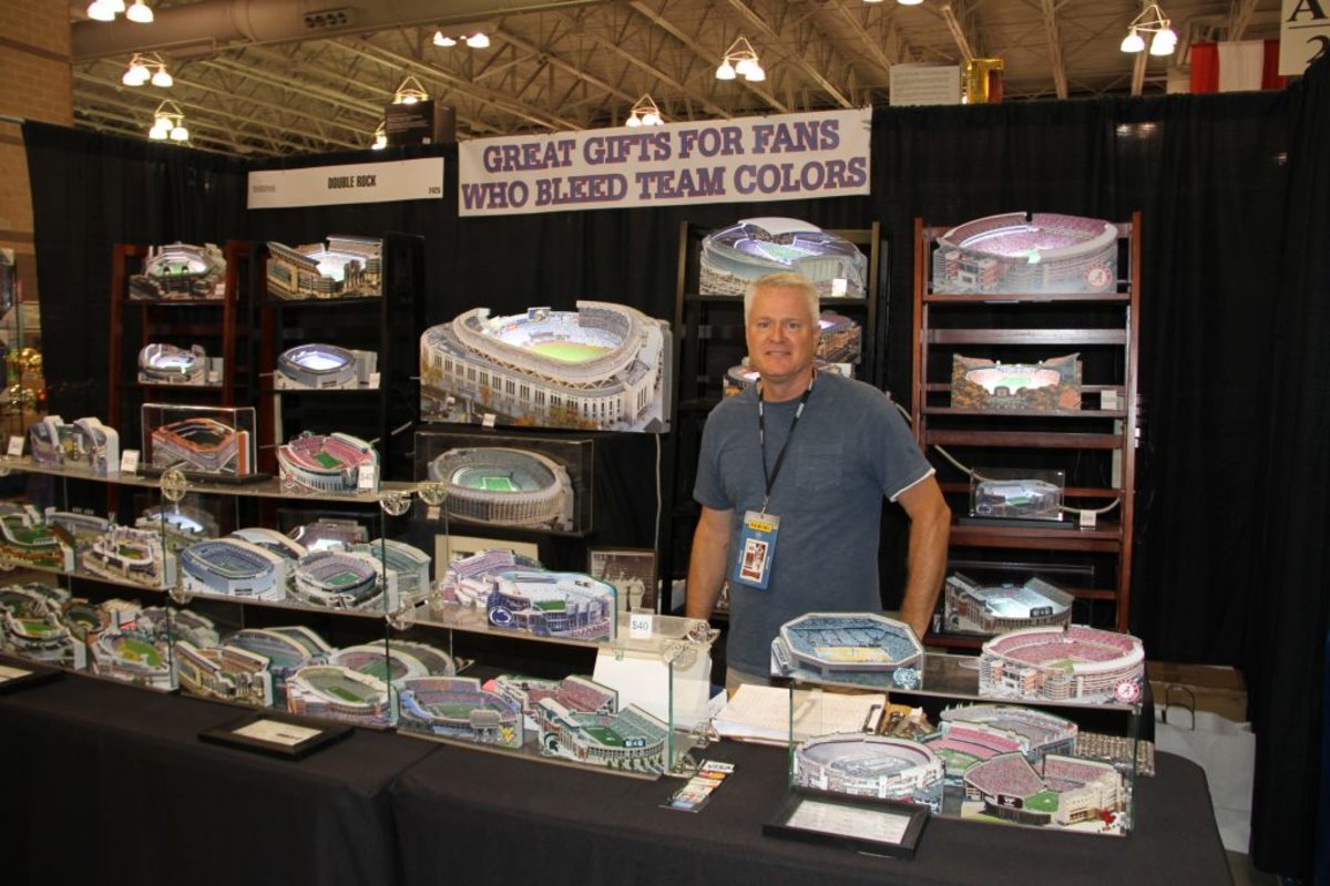 Chris Skovira had a great National selling mini, replica stadiums that light up. By Sunday morning, more than 100 examples had walked out the door. 