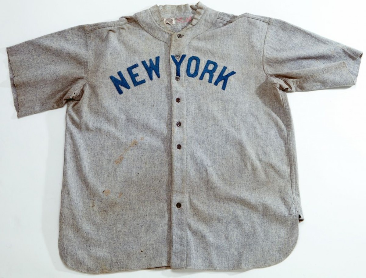 High-end pieces in the sports memorabilia market are approaching selling prices that are usually reserved for rare pieces of art . . . or mansions. This Babe Ruth jersey tipped the scales past $4 million in 2012 in a SCP Auctions sale.