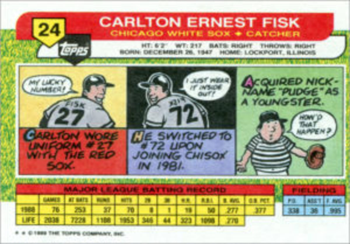  A trademark of 1989 Topps Big Baseball cards was the three-panel comic strip on the card backs, giving biographical details in a fun, visually-engaging way.