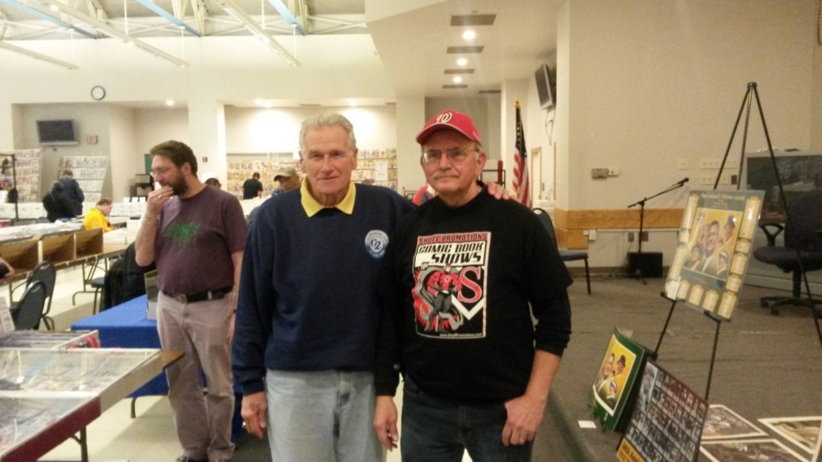 From a recent Shoff show, Nick, right, stands with Tom Brown. Brown is the first guy to hit an MLB homer (1963, Washington Senators) and play in a Super Bowl (Super Bowls I and II with the Green Bay Packers).