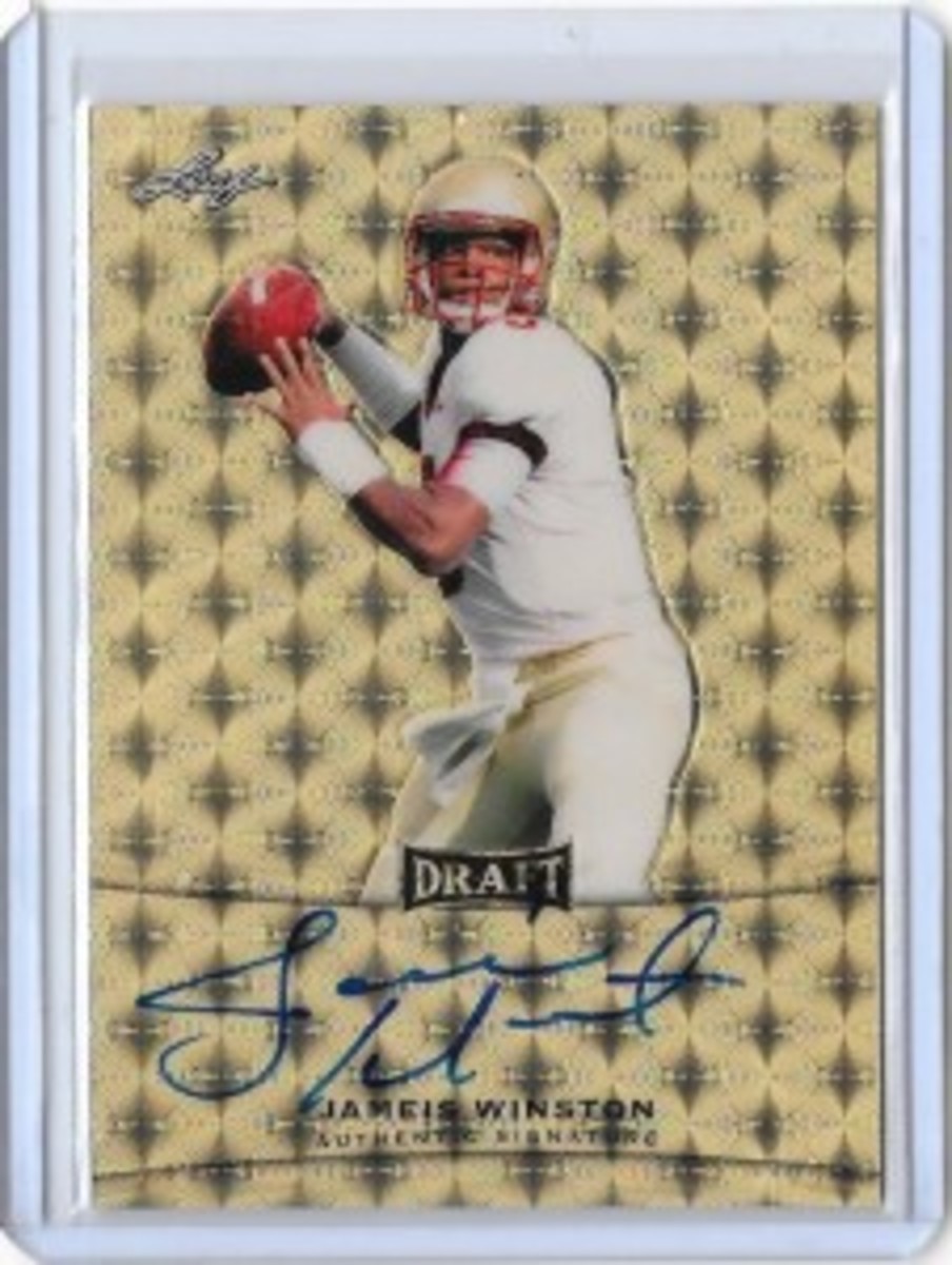 This 2015 Leaf Metal Draft card of Winston, signed, sold for $2,500.