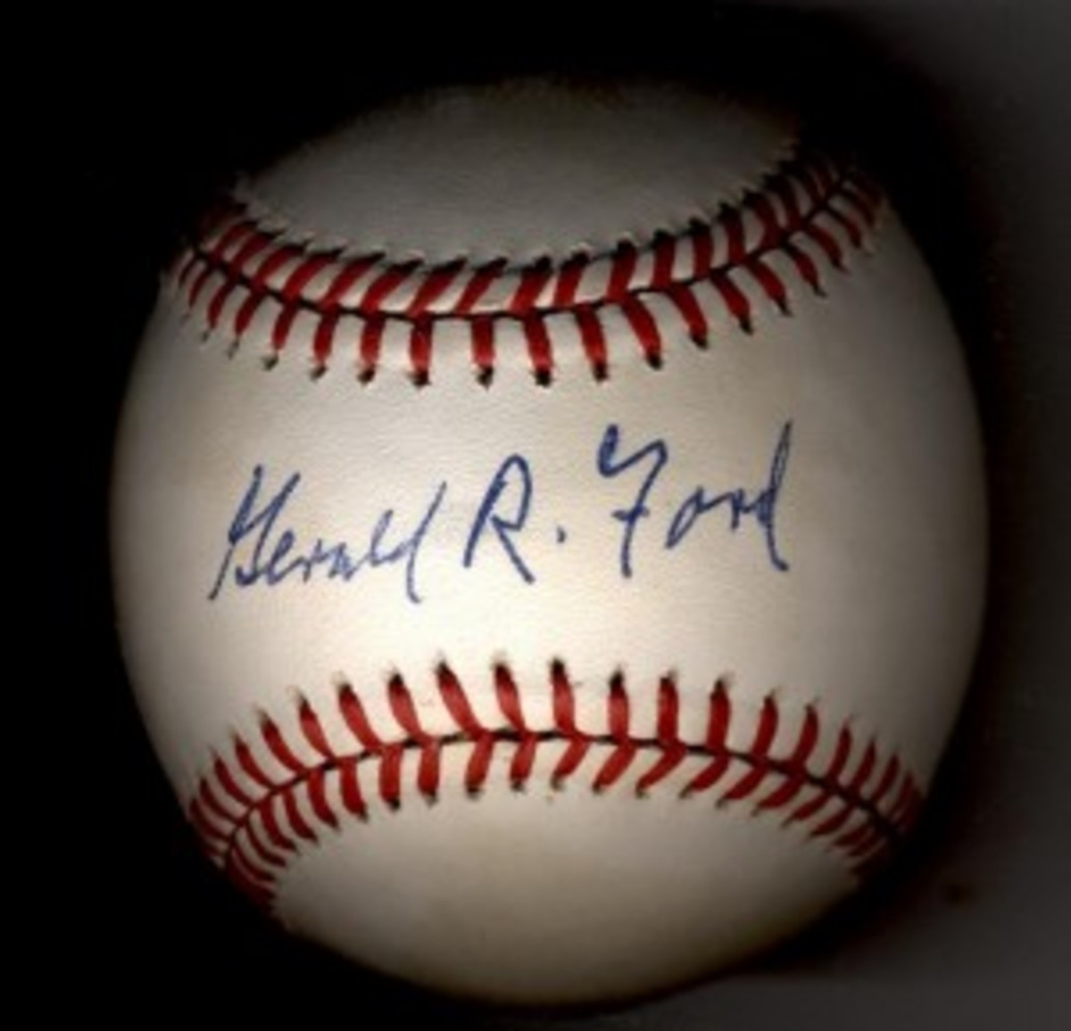 This is how a genuine Gerald Ford signature should look on a baseball.
