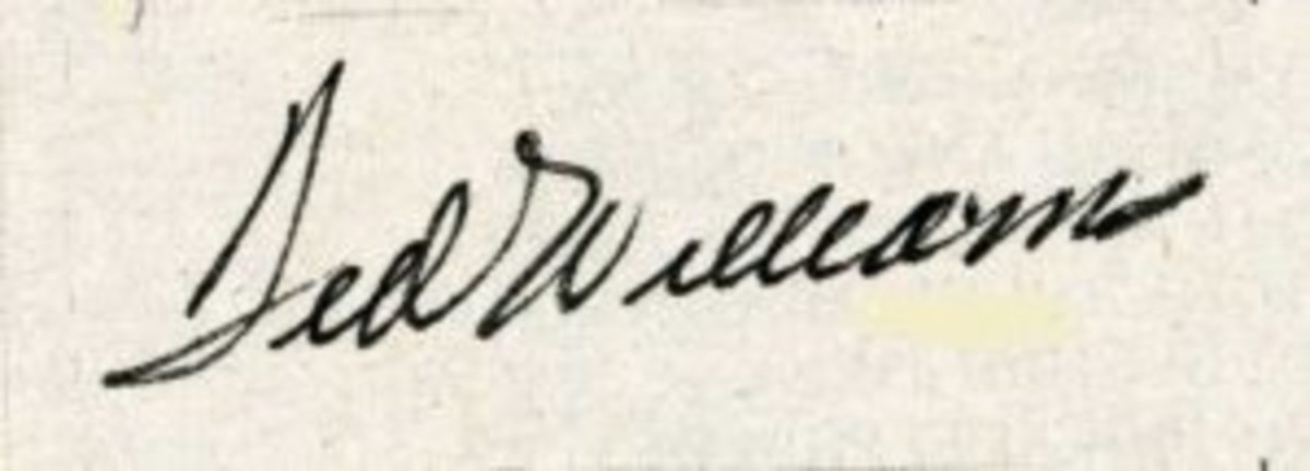  A Ted Williams signature from 1980.
