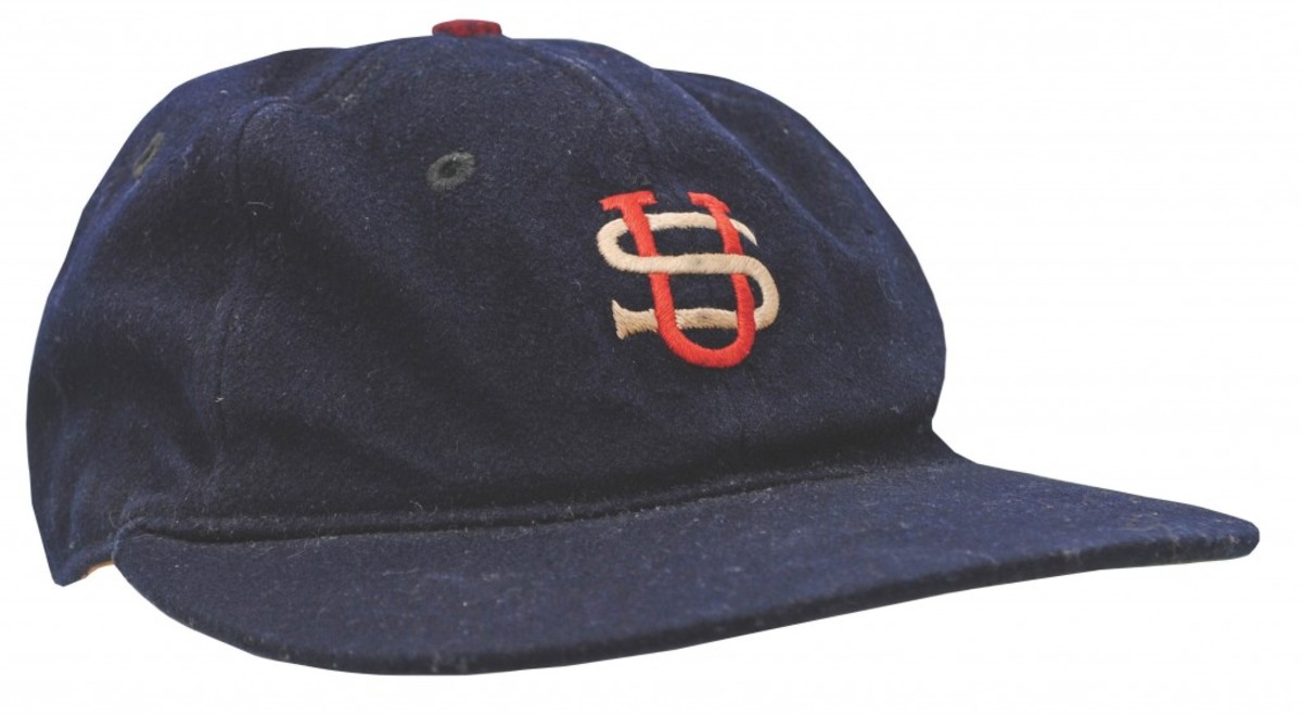 Babe Ruth cap game-used during the historic 1934 US All-Star Tour of Japan, $303,277. Grey Flannel Auctions image