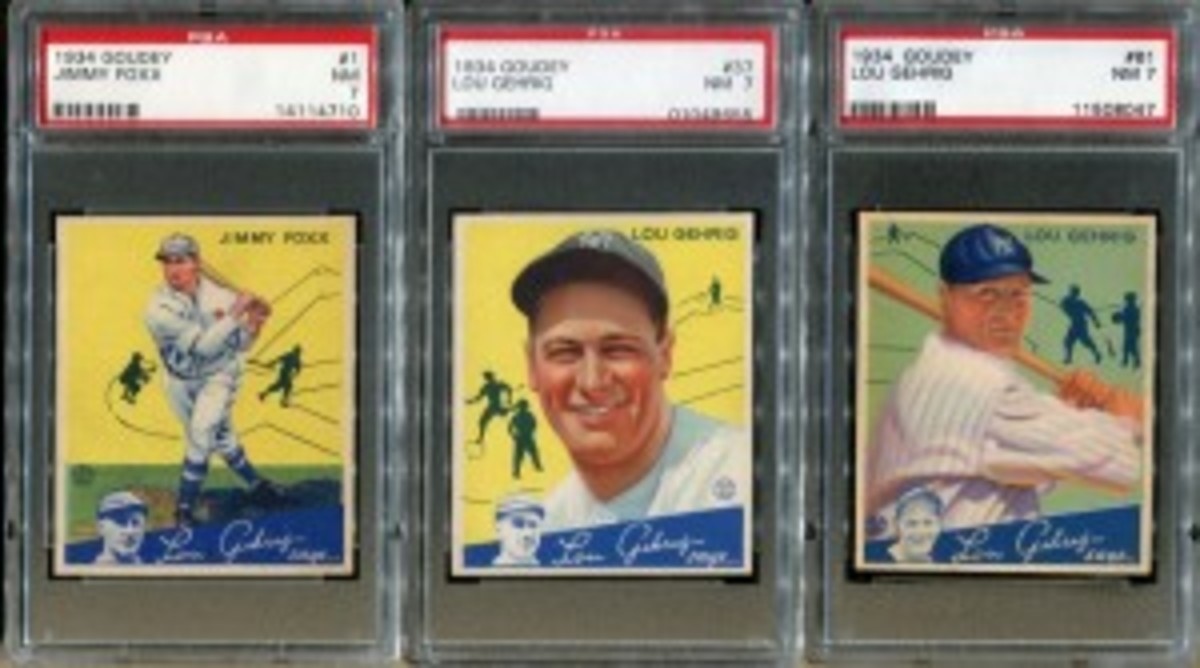 Complete set of 1934 Goudey baseball cards uniformly graded PSA 7, including Lou Gehrig.