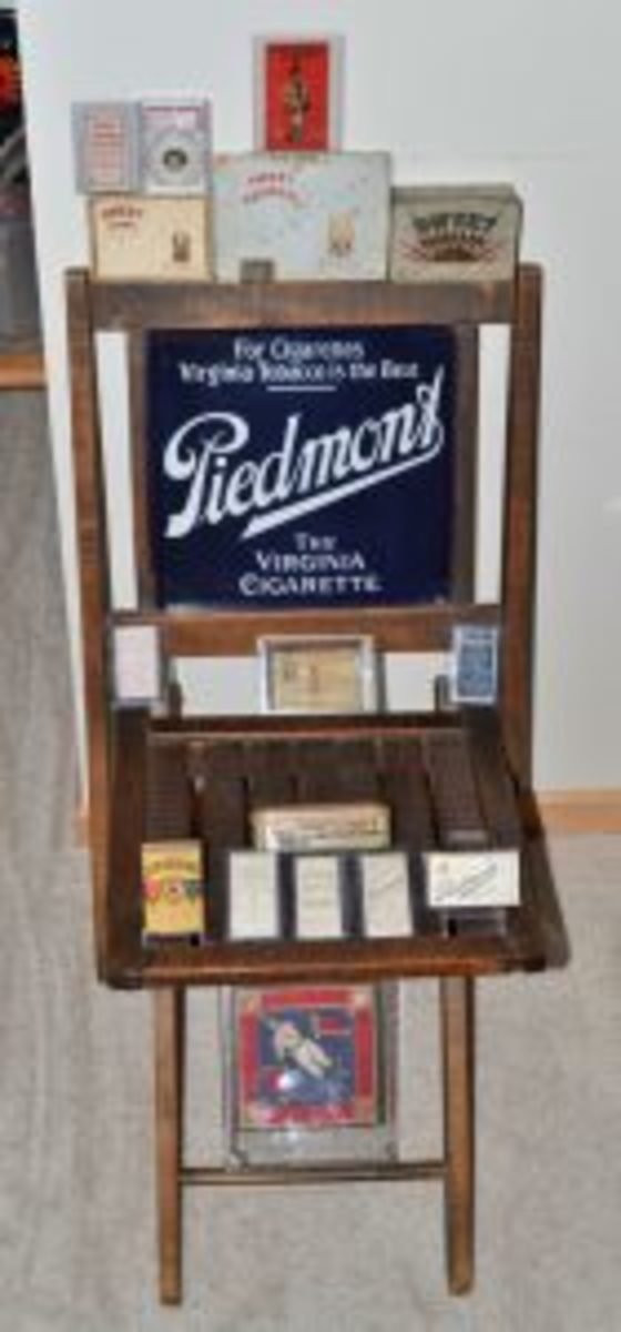 Piedmont cigarettes folding seat and collectibles