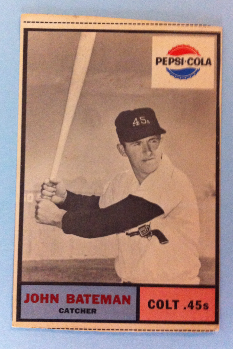 The elusive John Bateman card from the 1963 Pepsi-Cola set. Another difficult find from the set is Carl Warwick. 