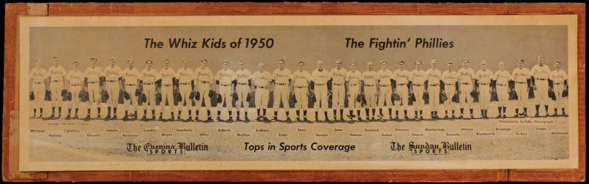 A great representation of the 1950 Phillies was a team panorama produced by the Philadelphia Bulletin. This is available for $100 and up. 