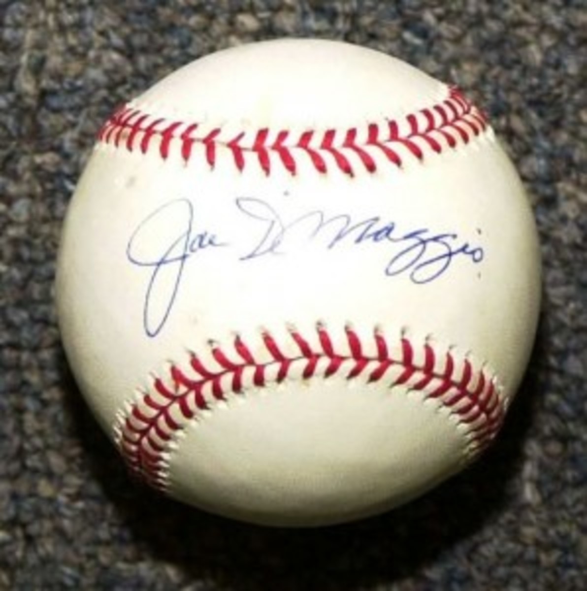 A fake Joe DiMaggio-signed baseball.
