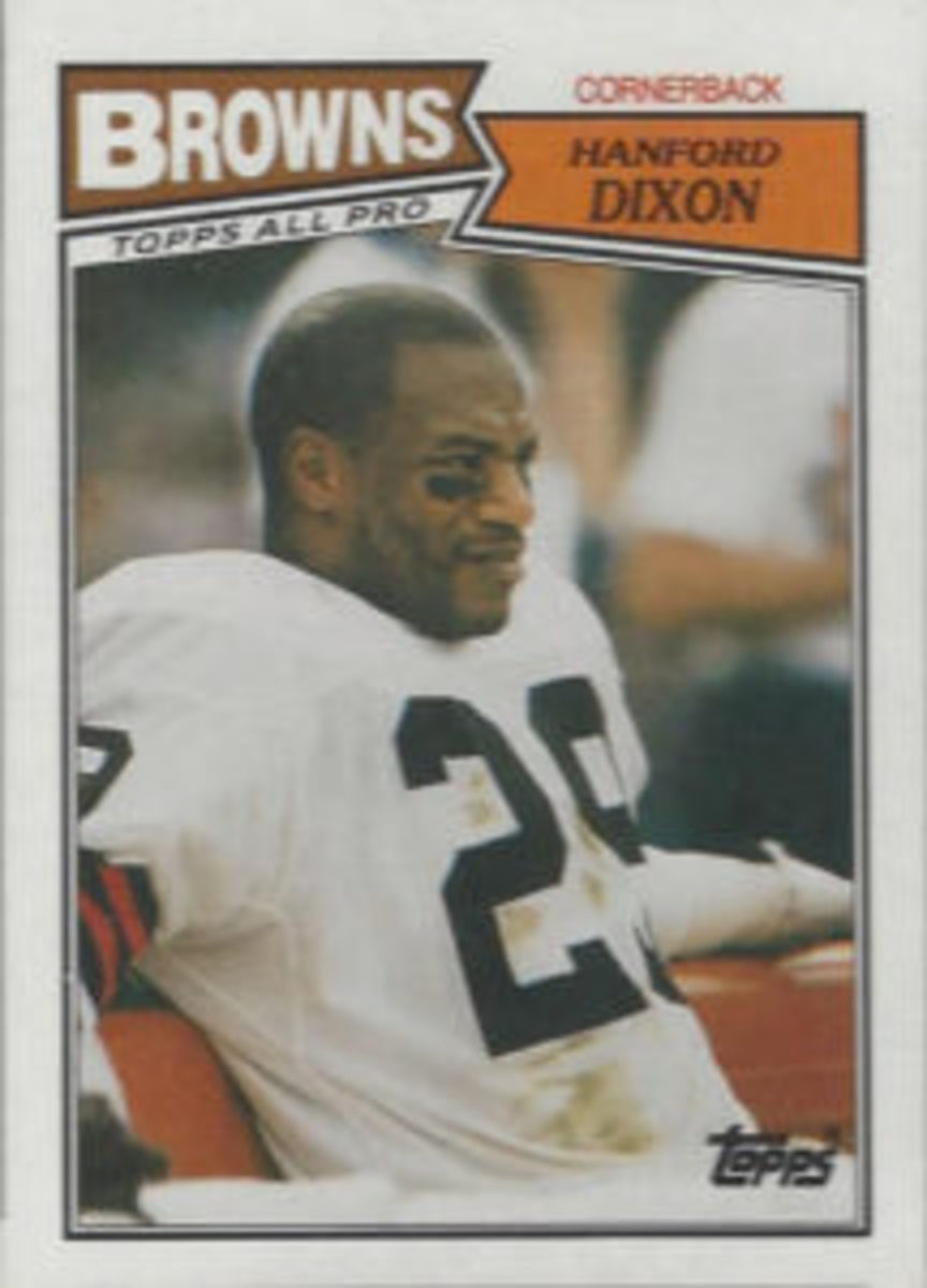  Hanford Dixon's 1987 Topps Football card.