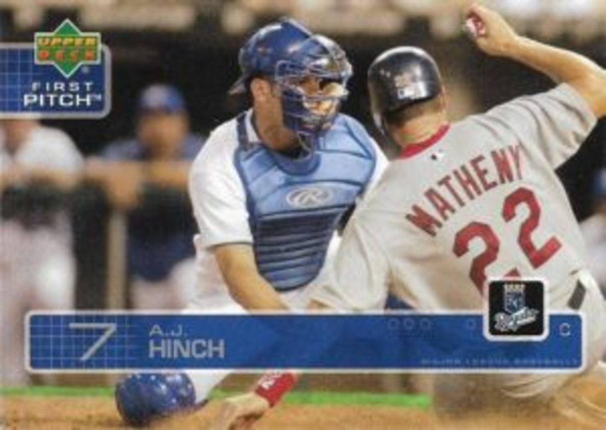  One of A.J. Hinch’s favorite cards that features him is this 2003 Upper Deck Baseball card (No. 102).