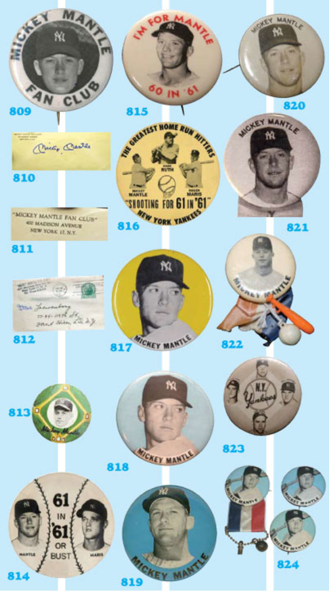 Mickey Mantle Baseball Hall of Fame 3" Button Pin HF24 Yankees 