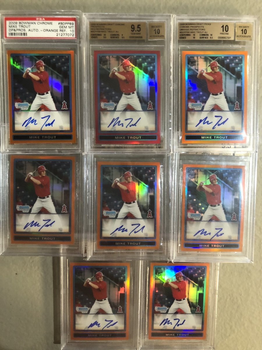 Vegas Dave’s collection of Mike Trout cards.
