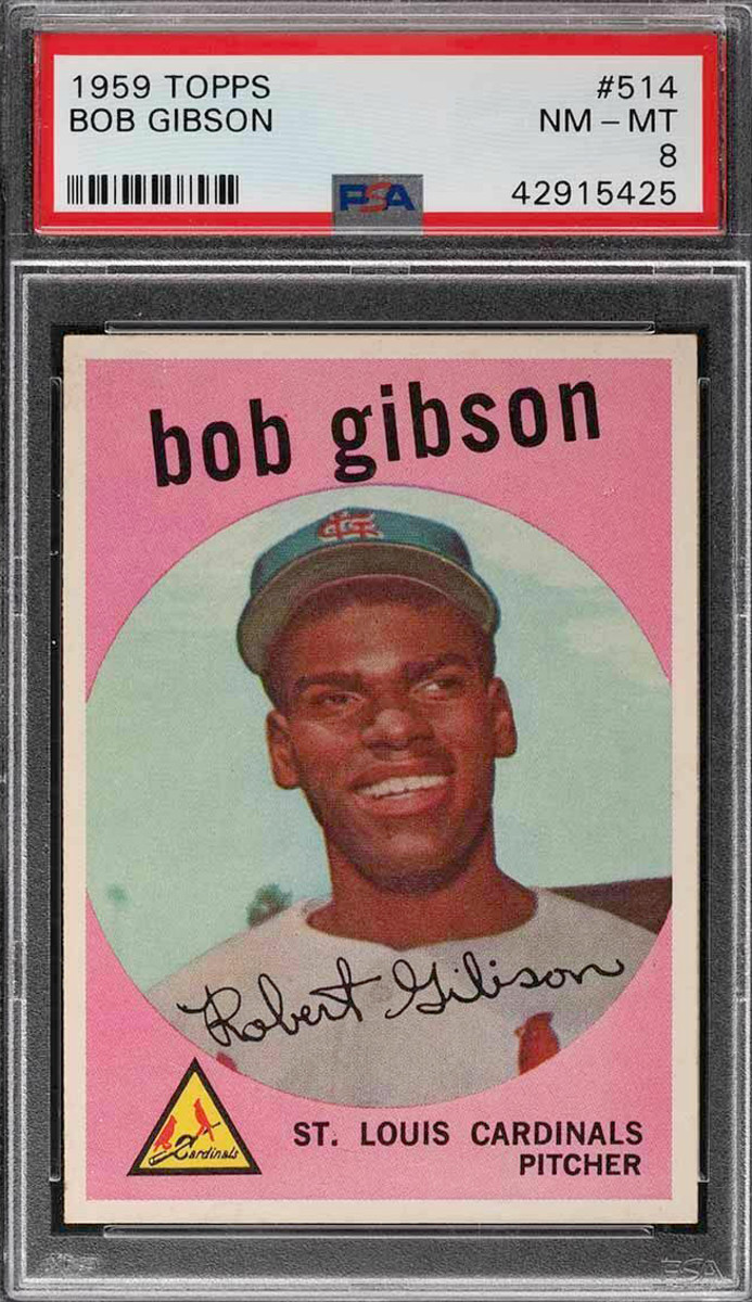 Mint Bob Gibson Signed Heavily Inscribed St. Louis Cardinals Stat