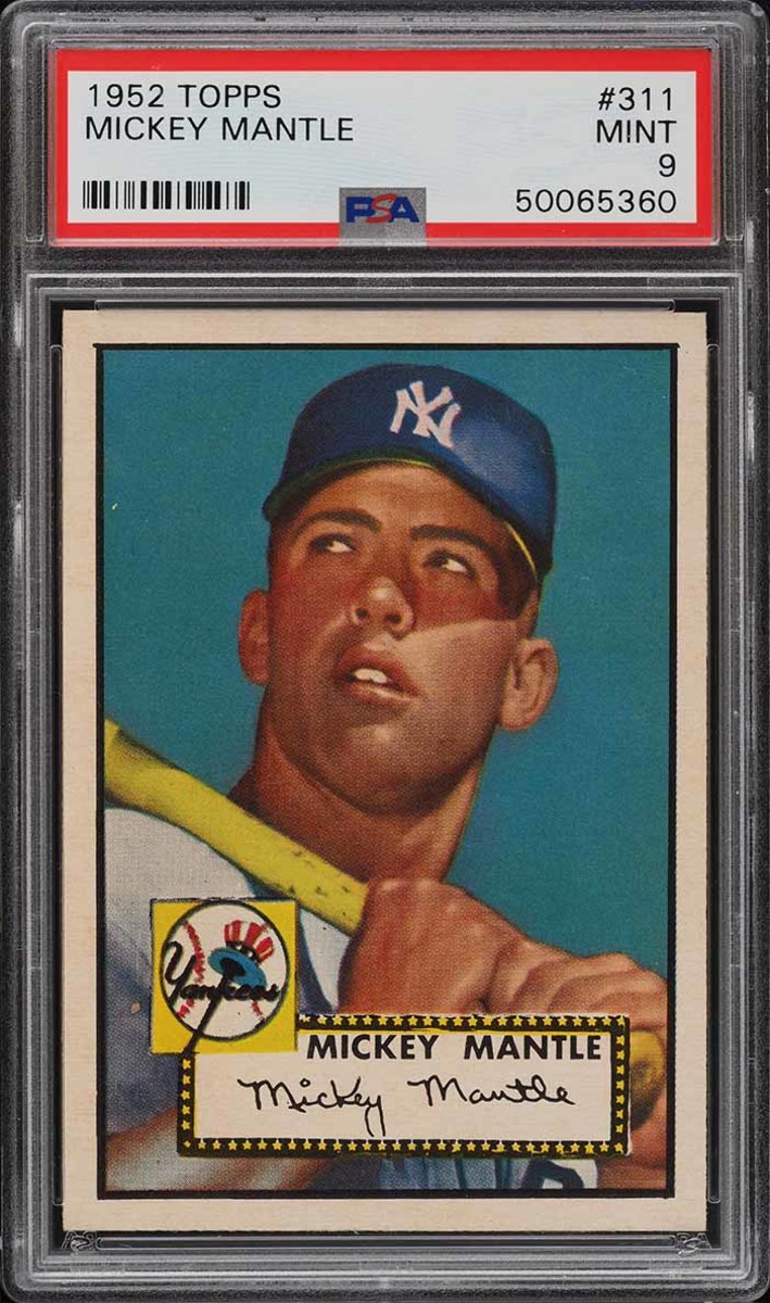 1952 Topps Mickey Mantle card that sold for a record $5.2 million. 