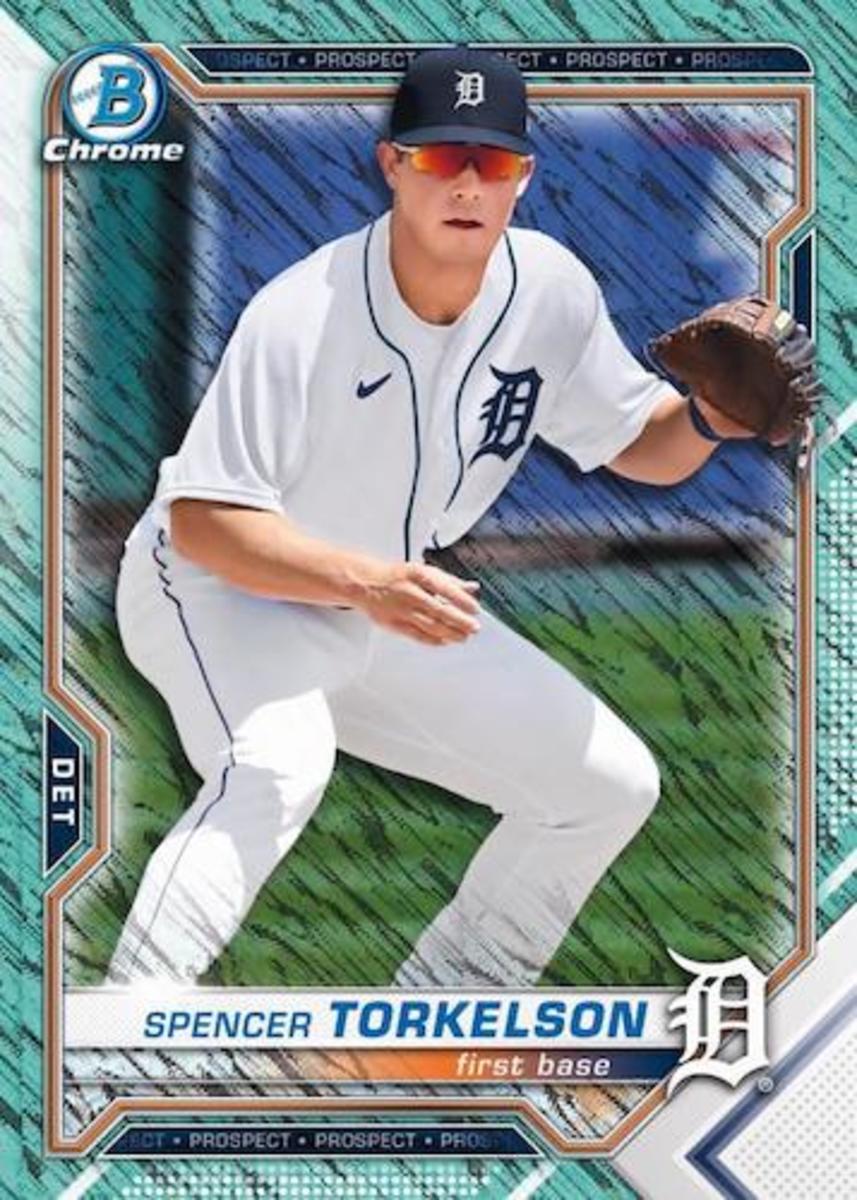 A Bowman Chrome featuring Detroit Tigers rookie Spencer Torkelson.