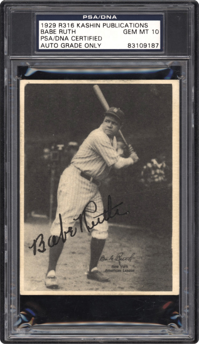 Babe Ruth Autographs and Memorabilia Guide, Exemplars, Top List