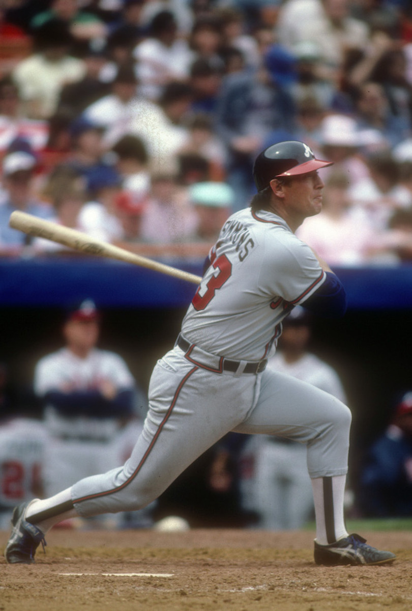 The last team Simmons played for was the Atlanta Braves, from 1986-88. Photo: Focus on Sport/Getty Images