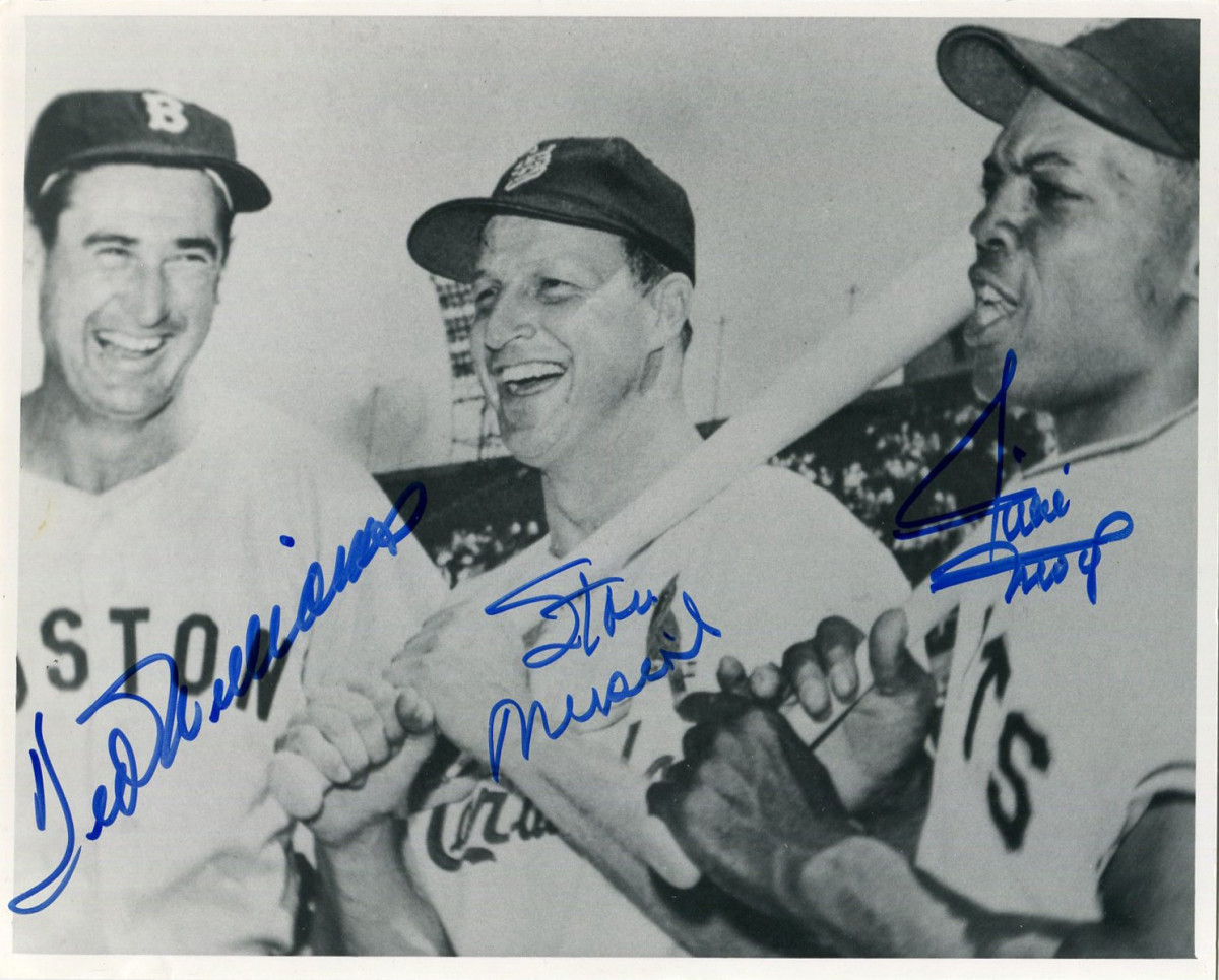 Rare photo signed by Williams, Musial and Mays highlights