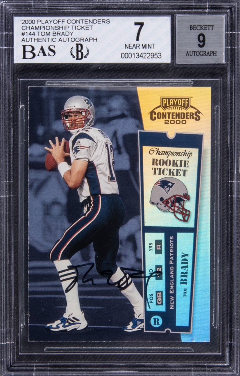 Tom Brady football card has broken the record auction price