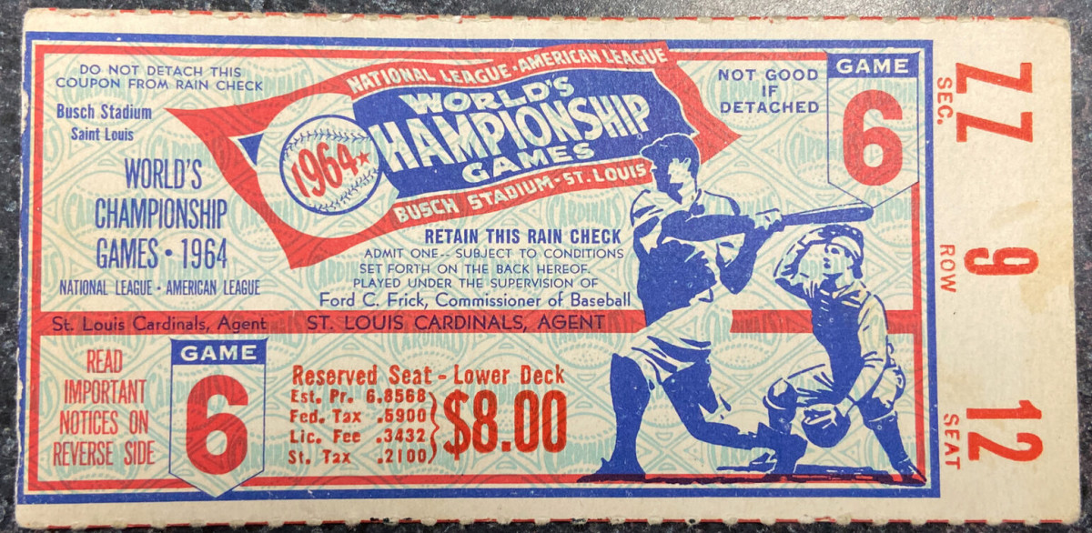 Ticket stub from the 1964 World Series.