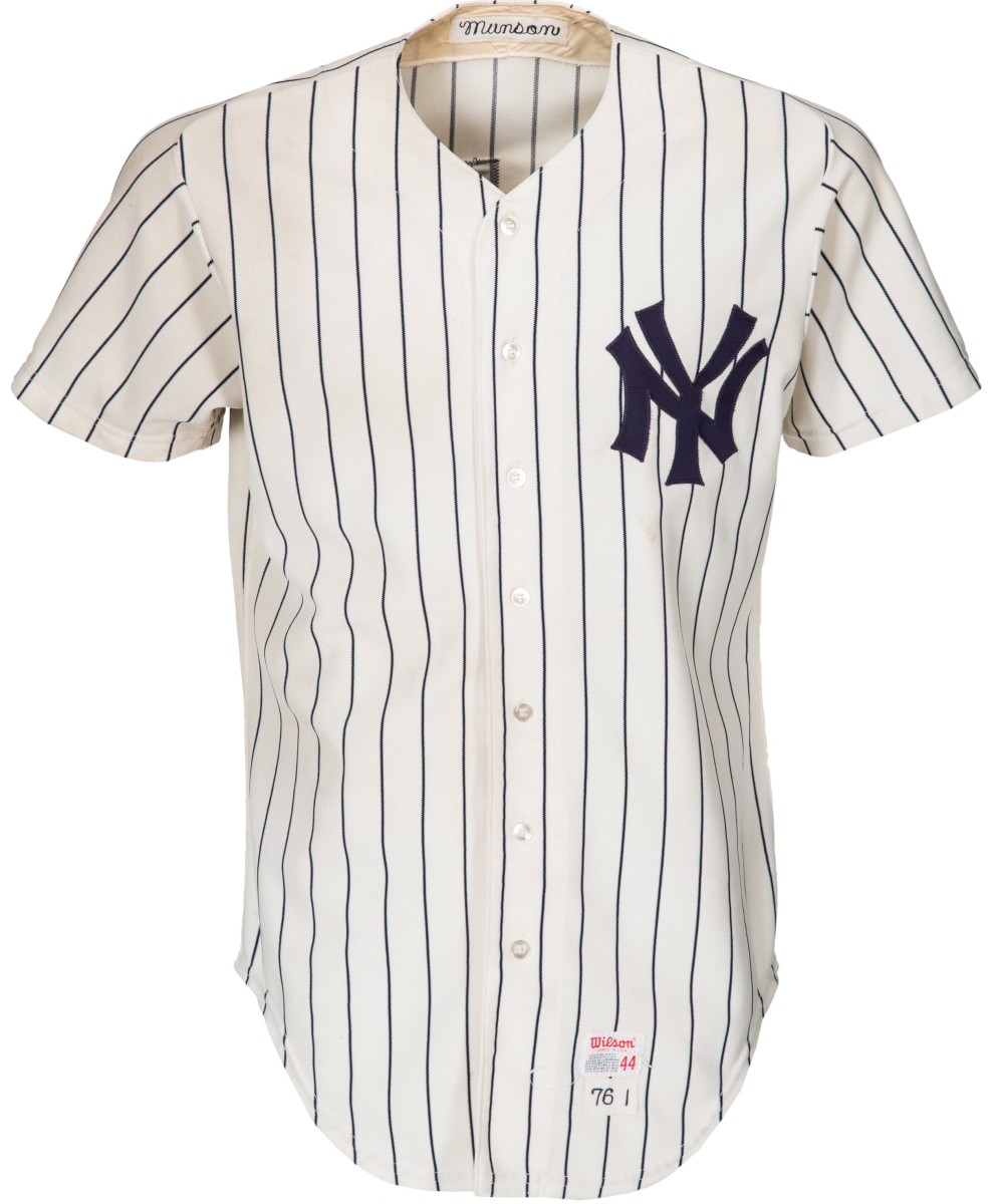 Thurman Munson jersey photomatched to 1976 ALCS and World Series.