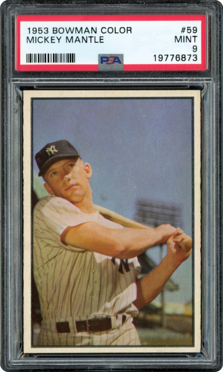 1953 Bowman Color Mickey Mantle card.