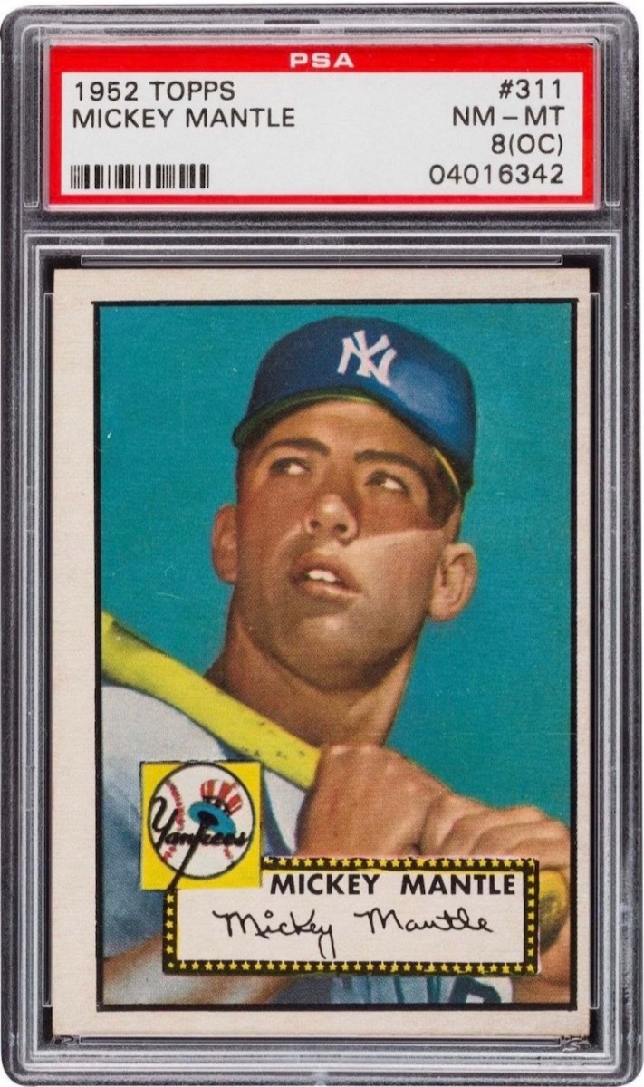 1952 Topps Mickey Mantle in the Charitybuzz Trading Card Auction.