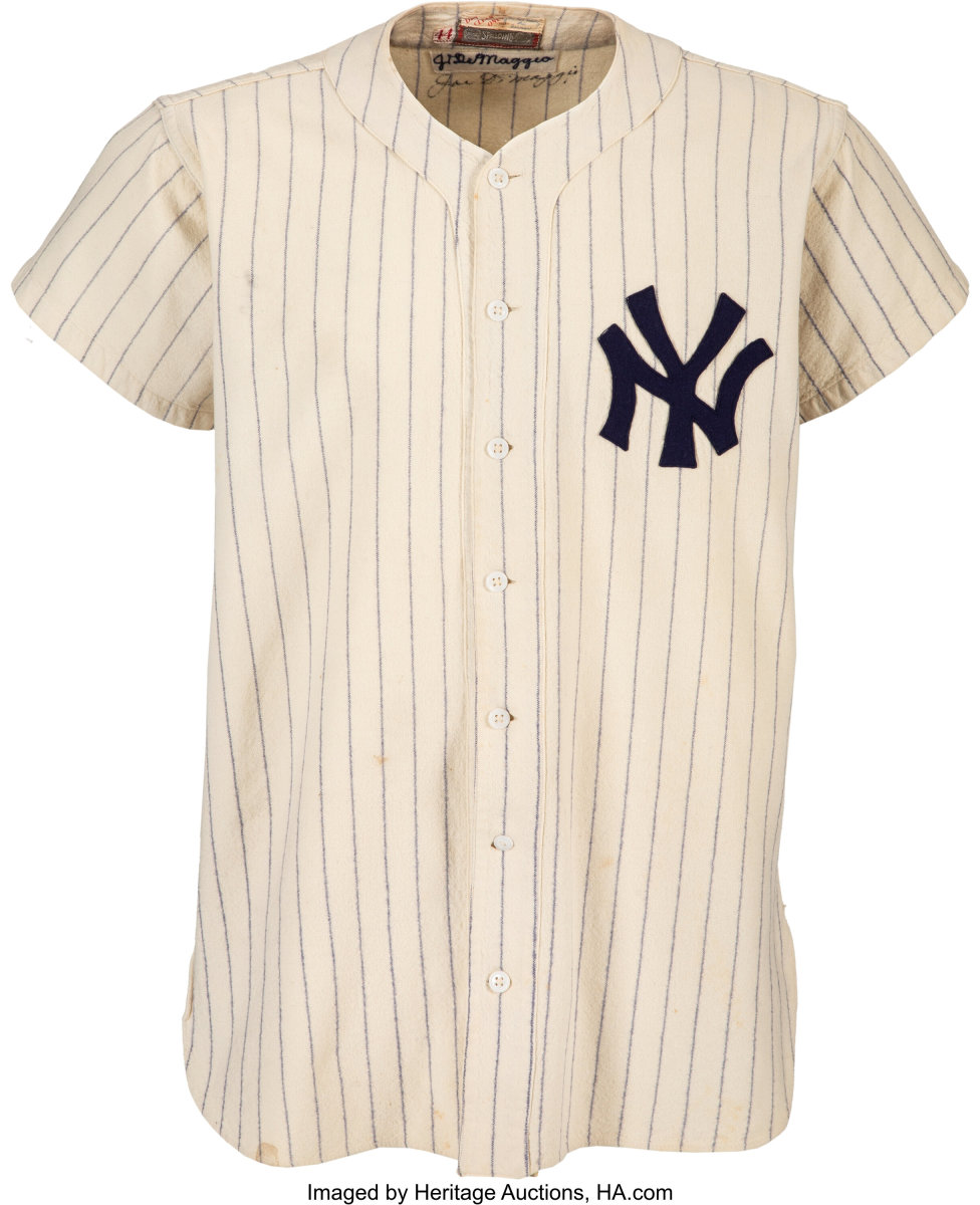 1946 Yankees jersey worn and signed by Joe DiMaggio.