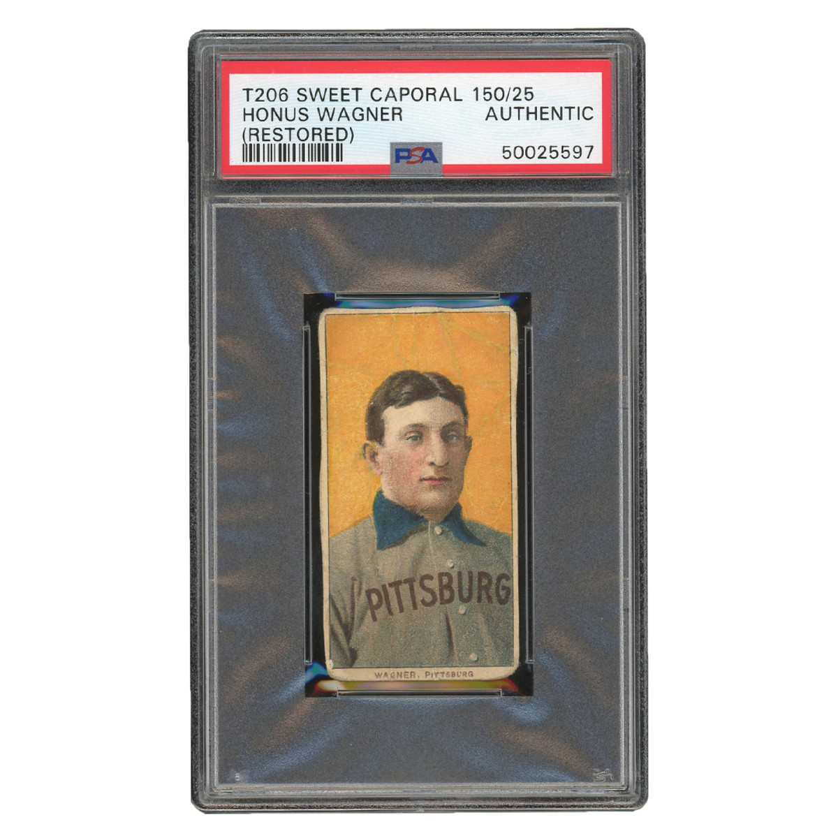 T206 Honus Wagner card that sold for more than $1 million at SCP Auctions